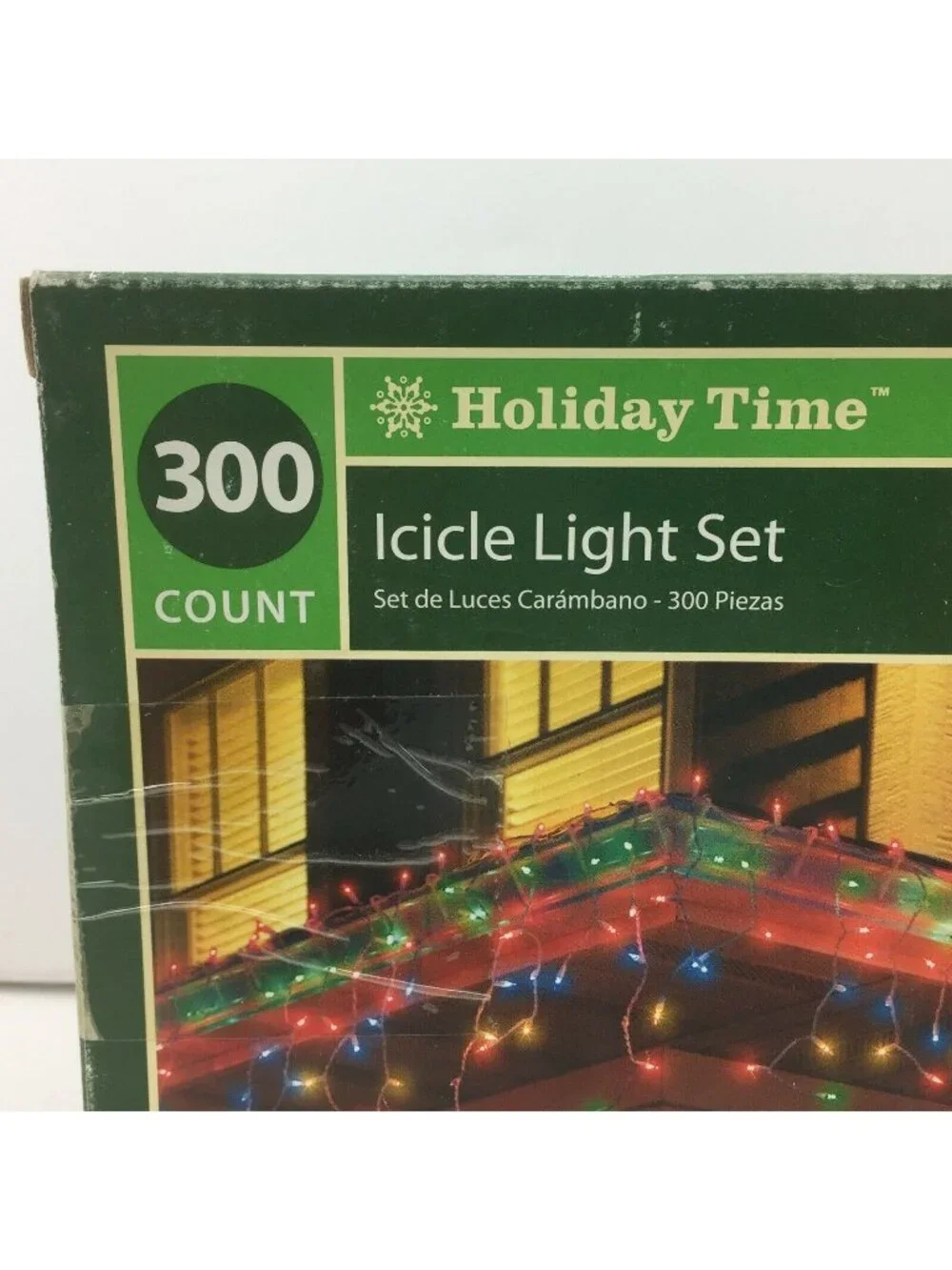 Holiday Time 300 Christmas 18 Ft Multicolor Bulbs White Wire Icicle Light Set